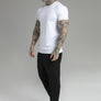 SikSilk - White Muscle Fit T-Shirt